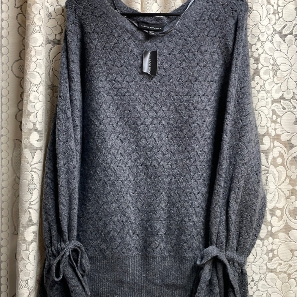 Lane Bryant Gray Long Sleeve Sweater Knitted Medium Weight New With Tags